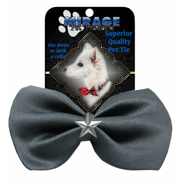 Mirage Pet Products Silver Star Widget Pet BowtieGrey 47-55 GY